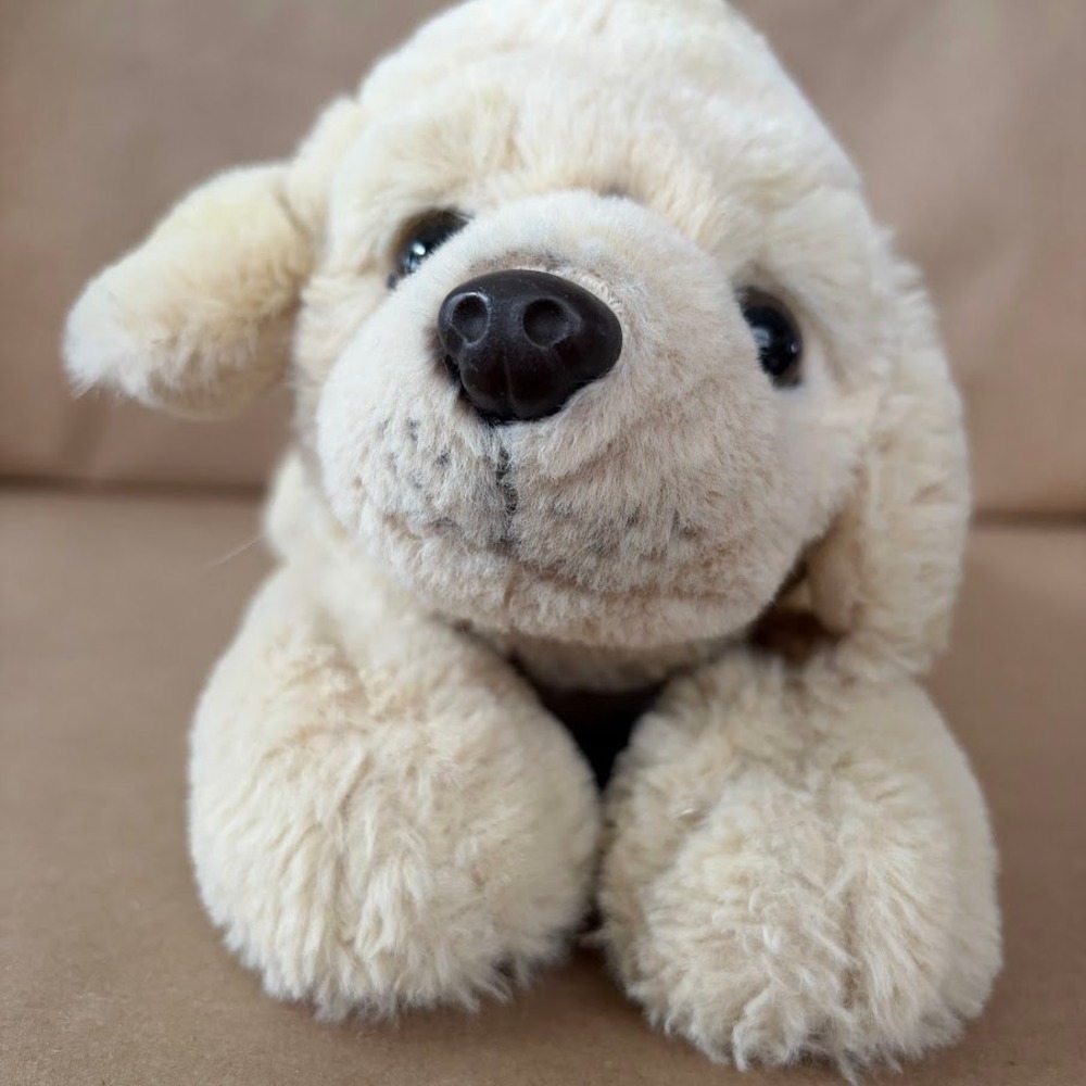 FAO Schwarz Yellow Lab / Golden Retriever Plush Stuffed Dog Puppy Stuffie Floppy